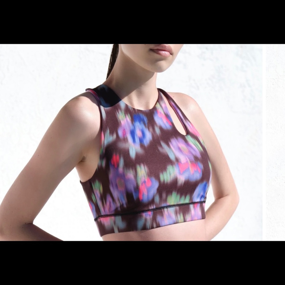 IVL Collective Sports bra blurred floral print NWT